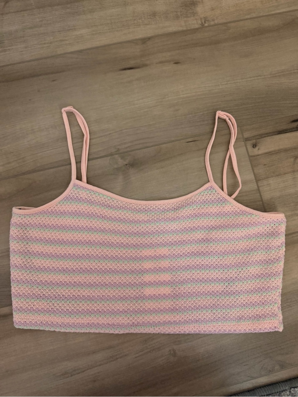Double Zero Womens Pink Print Knitted Crop Top Size L New